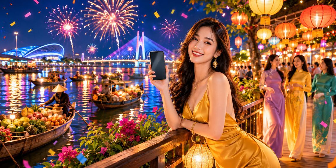 Người chơi tại chợ đêm Cần Thơ xem kết quả cá cược và nhận thưởng VIP trên điện thoại